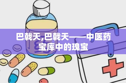 巴戟天,巴戟天——中医药宝库中的瑰宝